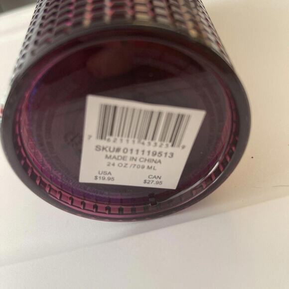 Starbucks Tumbler Bling Berry Plum Grid Maroon Disco Holiday 24oz Cold Cup 2020 - Picture 4 of 4